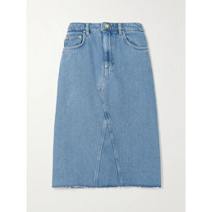 Ganni 'Organic' Blue Denim Midi Skirt Size 12